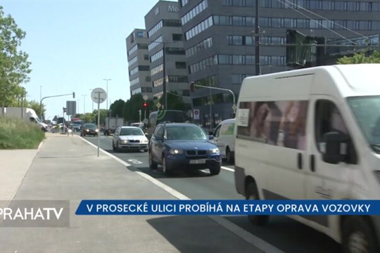 V Prosecké ulici probíhá na etapy oprava vozovky