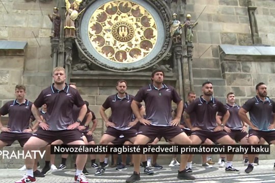 Novozélandští ragbisté předvedli primátorovi Prahy haku