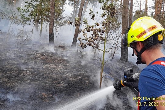 Hasiči bojují s požáry lesa na Tachovsku a na Domažlicku, byl vyhlášen třetí stupeň požárního poplachu!