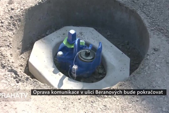 Oprava komunikace v ulici Beranových bude pokračovat