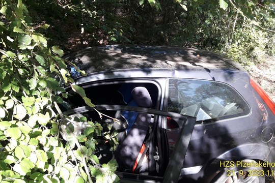 Senior nezvládl řízení a najel s autem do stromu. Letěl pro něj vrtulník!