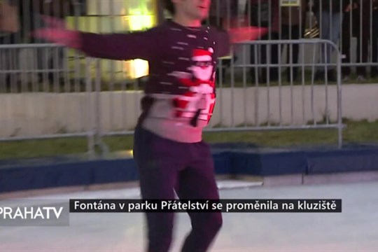 Fontána v parku Přátelství se proměnila na kluziště