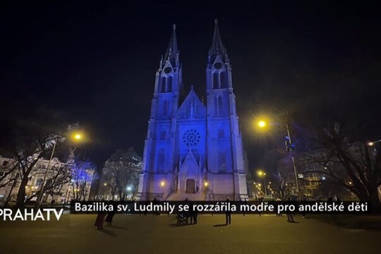 Bazilika sv. Ludmily se rozzářila modře pro andělské děti