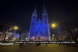Bazilika sv. Ludmily se rozzářila modře pro andělské děti