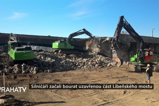 Silničáři začali bourat uzavřenou část Libeňského mostu