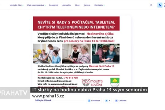 IT služby na hodinu nabízí Praha 13 svým seniorům