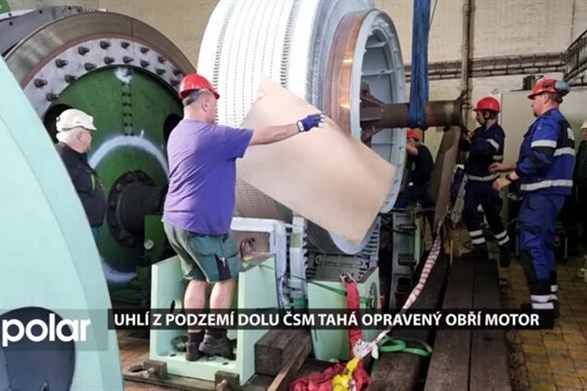 Uhlí z podzemí Dolu ČSM tahá nově opravený obří motor