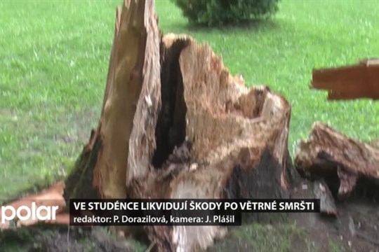 Ve Studénce likvidují škody po větrně smršti, vyvrátila nebo polámala na čtyřicet stromů
