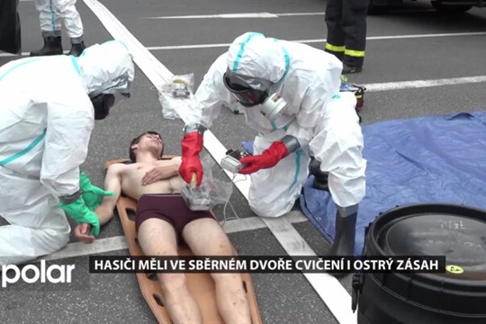 Hasiči v Havířově měli ve sběrném dvoře cvičení a nečekaně i ostrý zásah