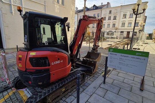 Rekonstrukce plynovodu v Šumperku řidičům ztíží průjezd středem města