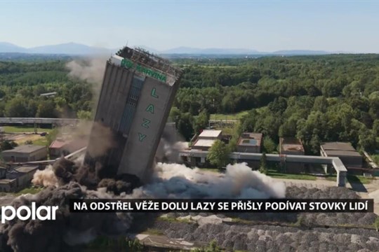 Na odstřel skipové věže Dolu Lazy se přišly podívat stovky lidí