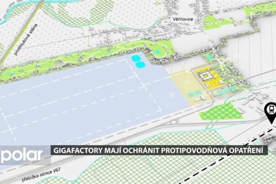 Gigafactory i blízké domy ve Věřňovicích mají ochránit protipovodňová opatření