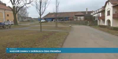 Nádvoří zámku v Okříškách čeká proměna