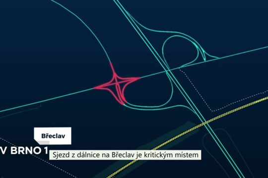 Sjezd z dálnice na Břeclav je kritickým místem