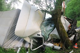 Řidič dodávky usnul za volantem a naboural do stromu