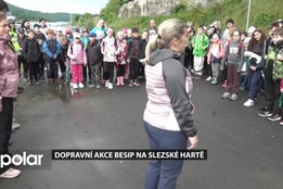 Na 200 žáků několika škol regionu se sešlo na břehu Slezské Harty na velké dopravní akci BESIP