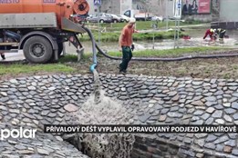 Podjezd v Havířově zaplavila voda, Správa železnic pracuje na novém propustku