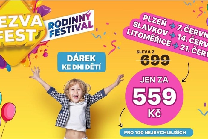 Bezva Fest naděluje dárky ke Dni dětí: Sleva 140 Kč nebo vstupenka zdarma!