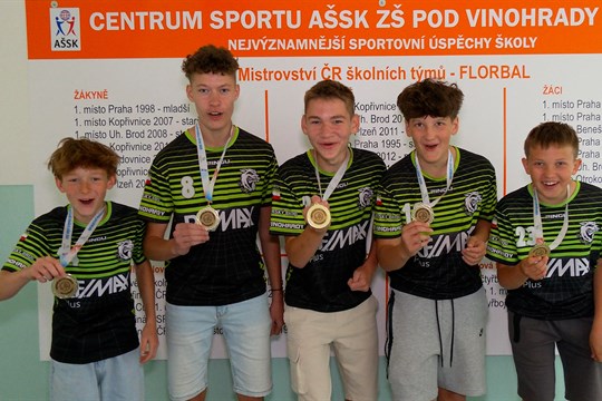 Základní škola Pod Vinohrady už poosmé v řadě na florbalovém trůnu