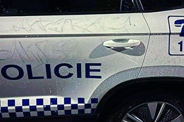 Strážníci zachraňovali, vandal řádil. Služební auto skončilo poničené