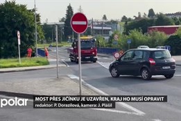 Most přes Jičínku je ode dneška uzavřen, kraj ho musí opravit