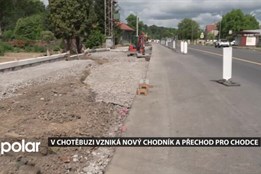 V Chotěbuzi se staví nový chodník a přechod pro chodce, který zvýší bezpečnost