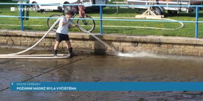 Požární nádrž v Dolní Cerekvi byla vyčištěna