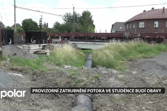 Provizorní zatrubnění potoka ve Studénce budí obavy