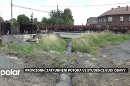 Provizorní zatrubnění potoka ve Studénce budí obavy
