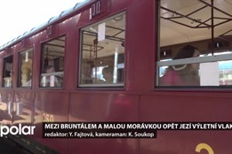 Na trať z Bruntálu do Malé Morávky letos poprvé vyjel historický vláček