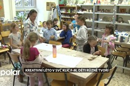 Kreativní léto ve Středisku volného času Klíč Frýdek-Místek, děti různě tvoří