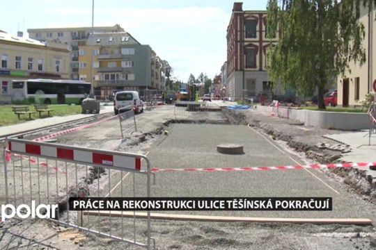 Práce na rekonstrukci ulice Těšínská ve Frýdku-Místku pokračují