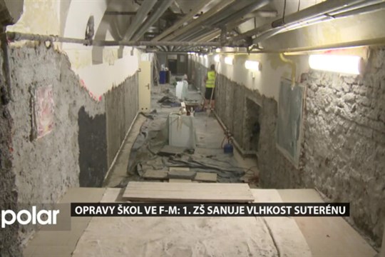 Vlhkost v suterénu roky trápila 1. ZŠ ve Frýdku-Místku. Už probíhá náročná oprava