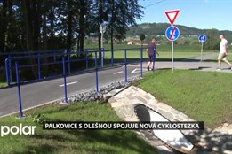 Nová cyklostezka spojuje Palkovice s Olešnou a dále vede až do Ostravy
