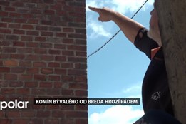 Na komínu bývalého OD Breda se objevily velké trhliny. Musí se částečně rozebrat