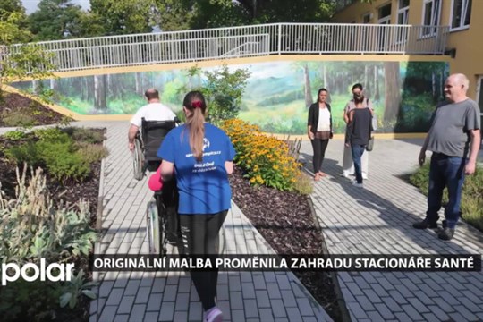 Originální malba proměnila zahradu stacionáře pro hendikepované klienty Santé