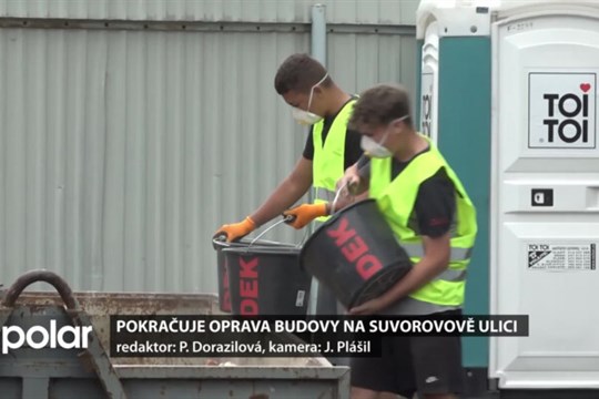Pokračuje oprava administrativní budovy na Suvorovově ulici