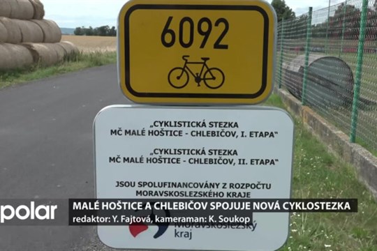 Malé Hoštice s Chlebičovem propojila nová cyklostezka. Je dlouhá zhruba 2 km a je celá z asfaltu