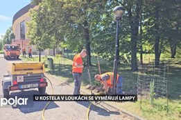 U kostela sv. Barbory v Loukách se kompletně obnovuje osvětlení
