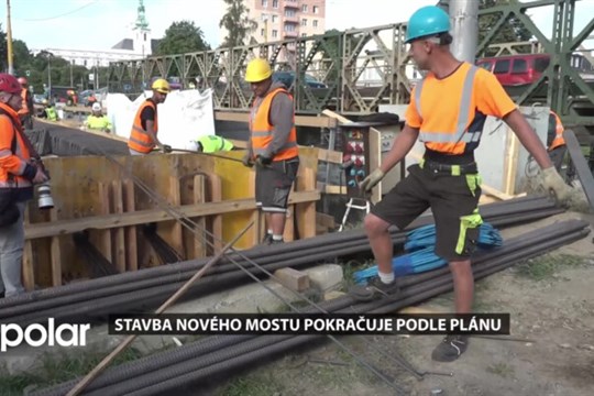 Stavba nového mostu na Ratibořské ulici v Opavě pokračuje podle plánu. Demontáž provizoria se blíží