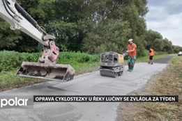 Oprava cyklostezky u řeky Lučiny se zvládla za týden