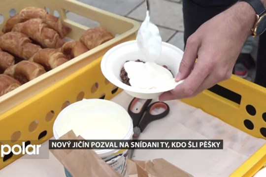 Nový Jičín pozval na snídani ty, kdo šli pěšky. Připojil se k Evropskému týdnu mobility