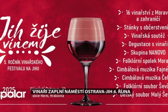Vinaři zaplní náměstí Ostrava-Jih 4. října v rámci festivalu Jih žije vínem