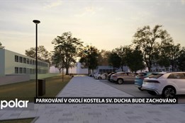Parkování v okolí kostela sv. Ducha zůstane zachováno. Veřejný prostor ozdobí jezírko