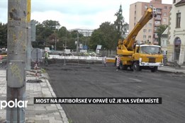 Nový most na Ratibořské v Opavě už je na svém místě. Zprovozněn bude koncem listopadu