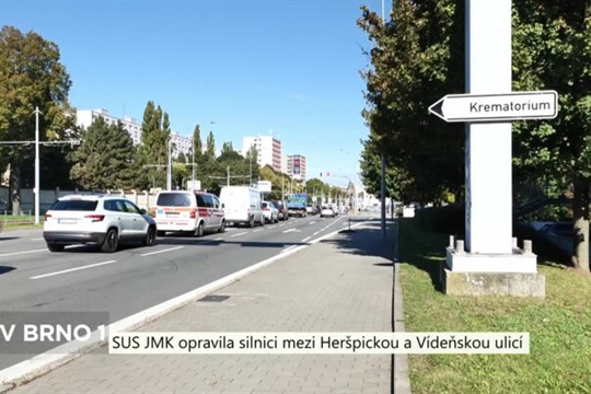 SUS JMK opravila silnici mezi Heršpickou a Vídeňskou ulicí