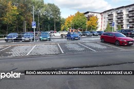 Řidiči už mohou využívat nové parkoviště v Karvinské ulici