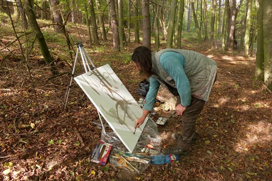Kolem hradu Buchlov najdete malíře v plenéru