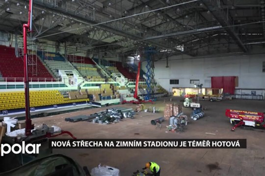 Nová střecha na zimním stadionu v Havířově je téměř hotová