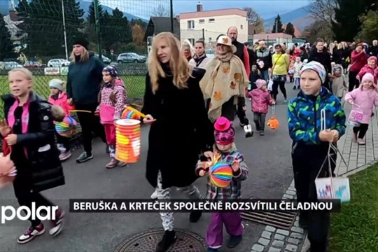 Beruška a Krteček společně rozsvítili Čeladnou
